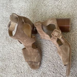 RAG & BONE Matteo calf suede block heel SANDALS SHOES